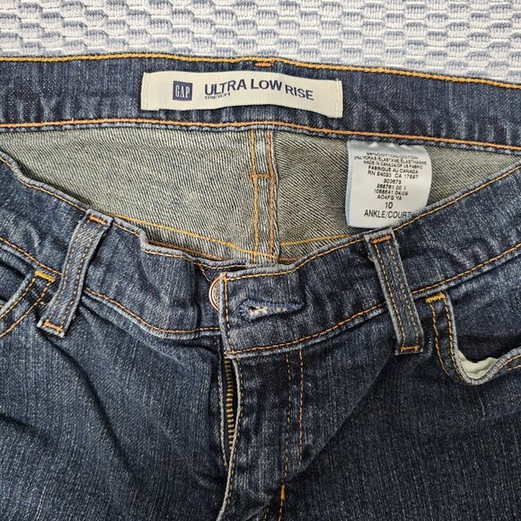 Gap Y2K Fashion Ultra Low Rise Ankle Flare Bootcut Jeans - Dark Wash Size 10 - Picture 5 of 11